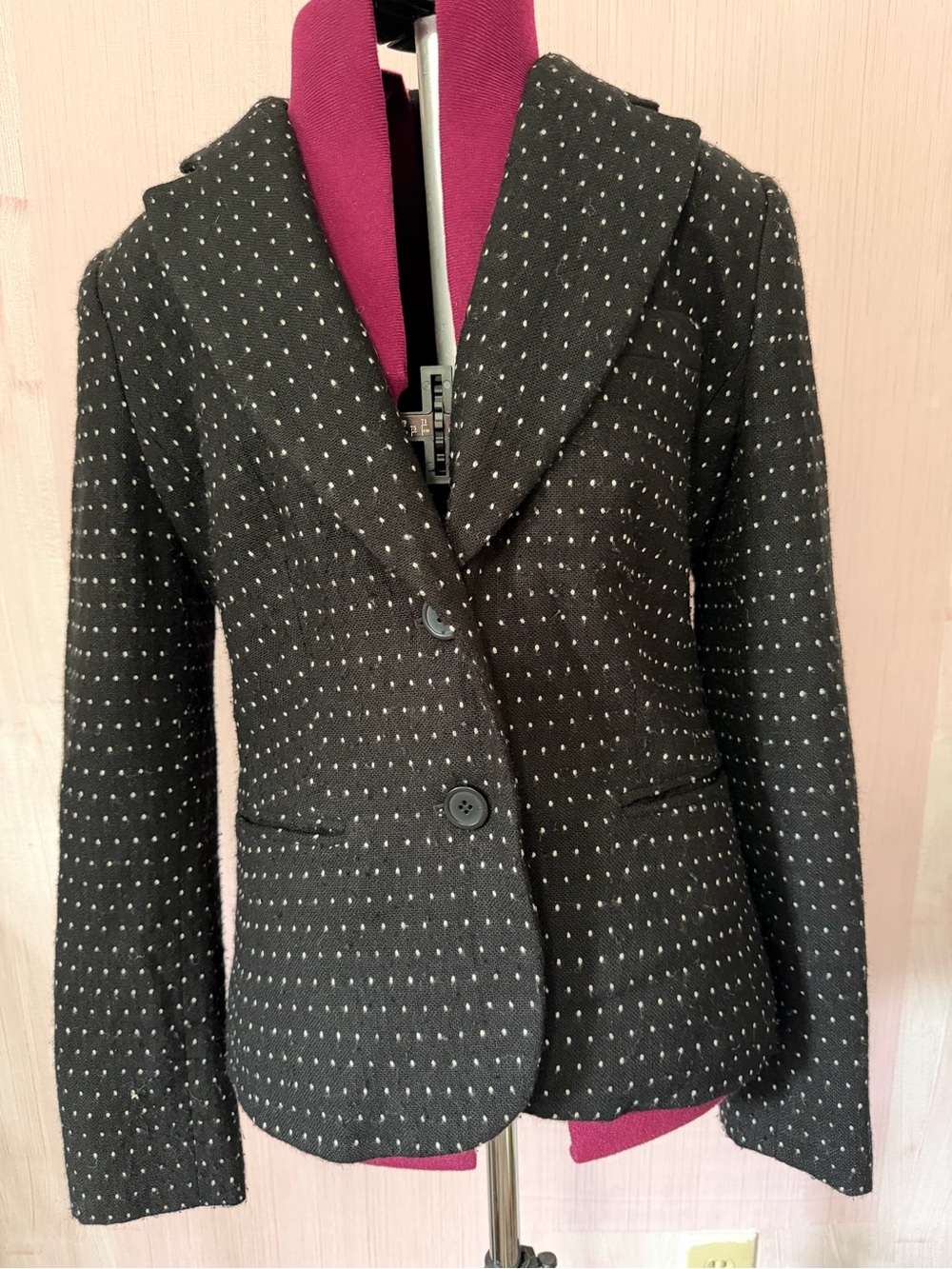 Women's Black Polka Dot Tailored Blazer